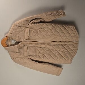 Love Tree Beige Quilted Long Sleeve Snap Jacket Sz M Lightweight Outerwear